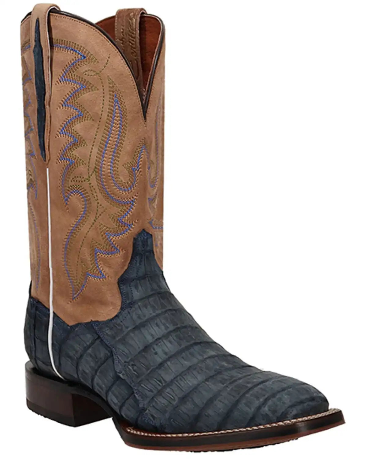 Dan Post Women's Exotic Sueded Caiman Western Boots - Broad Square Toe