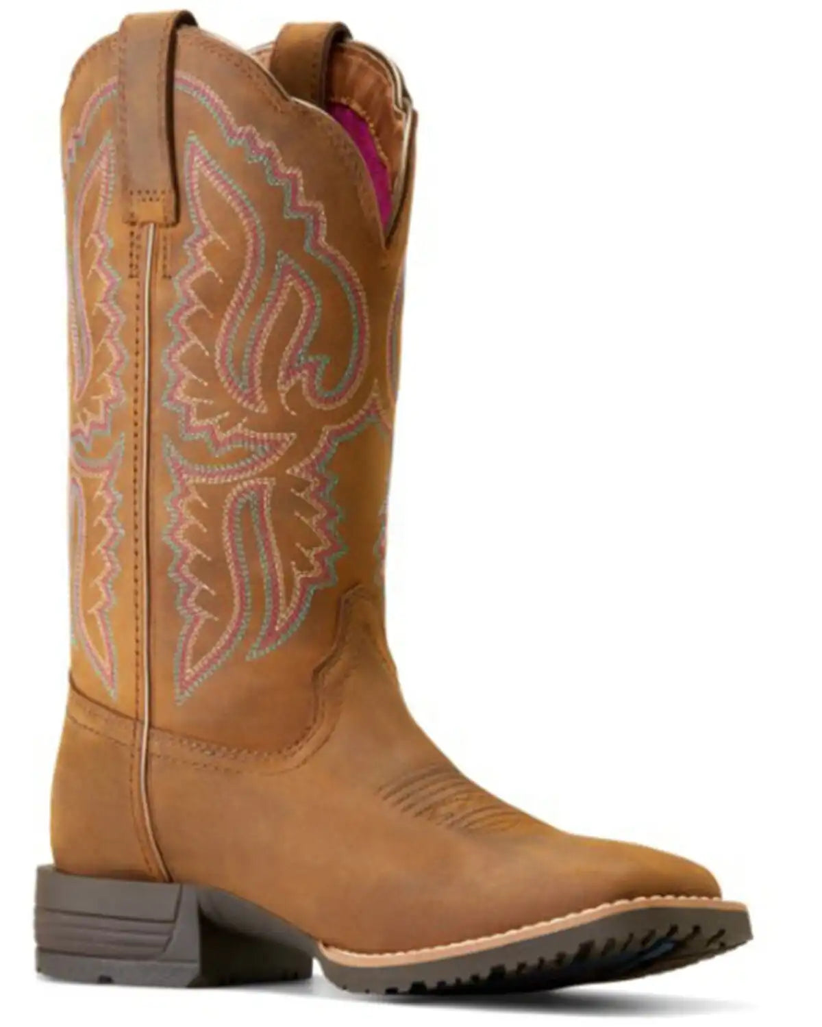 Ariat Women's Hybrid Ranchwork Distressed Western Boots - Broad Square Toe