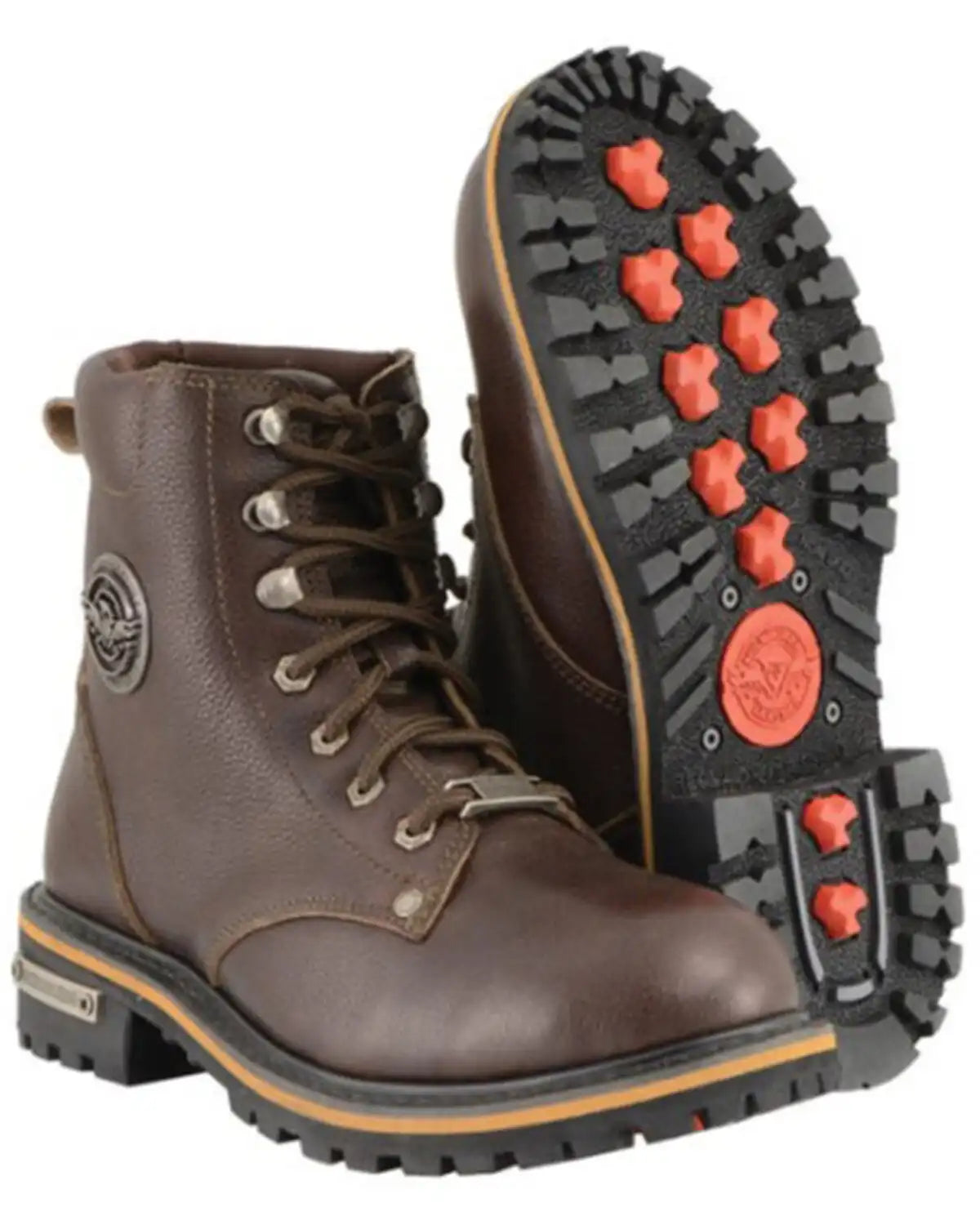 Milwaukee Leather Women's Leather Lace to Toe Boots - Round Toe