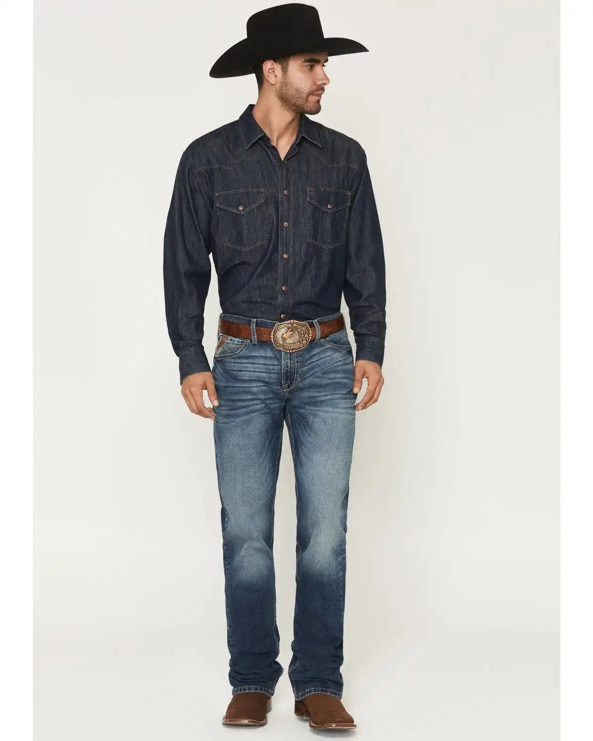 Ariat Men's M7 Rocker Summit Dark Wash Stackable Slim Straight Stretch Denim Jeans