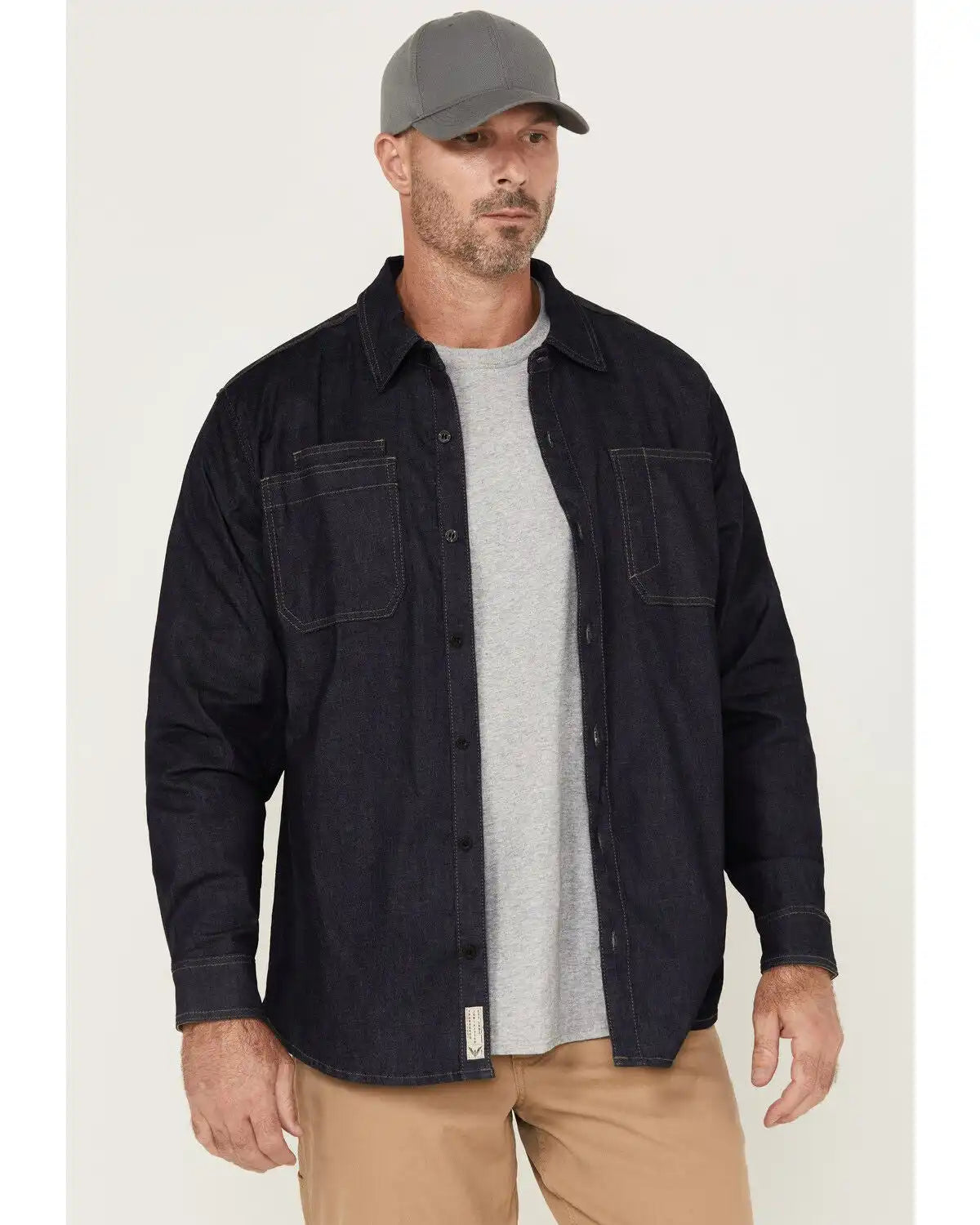 Thorogood Men's Vintage Stretch Denim Long Sleeve Button-Down Stretch Work Shirt