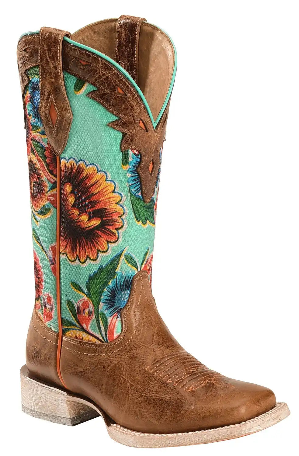 Ariat Women's Floral Textile Circuit Champion Western Boots - Broad Square Toe