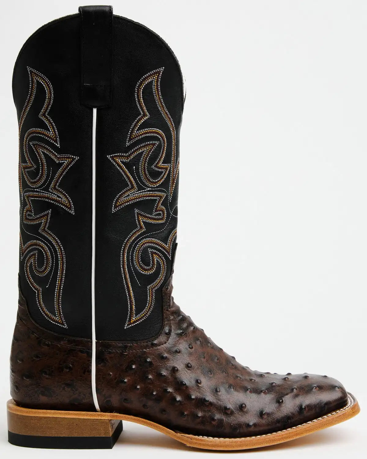 Horse Power Men's Ostrich Print Western Boots - Broad Square Toe