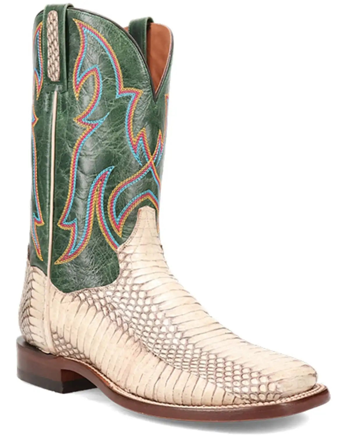 Dan Post Men's Exotic Snake Western Boots - Broad Square Toe