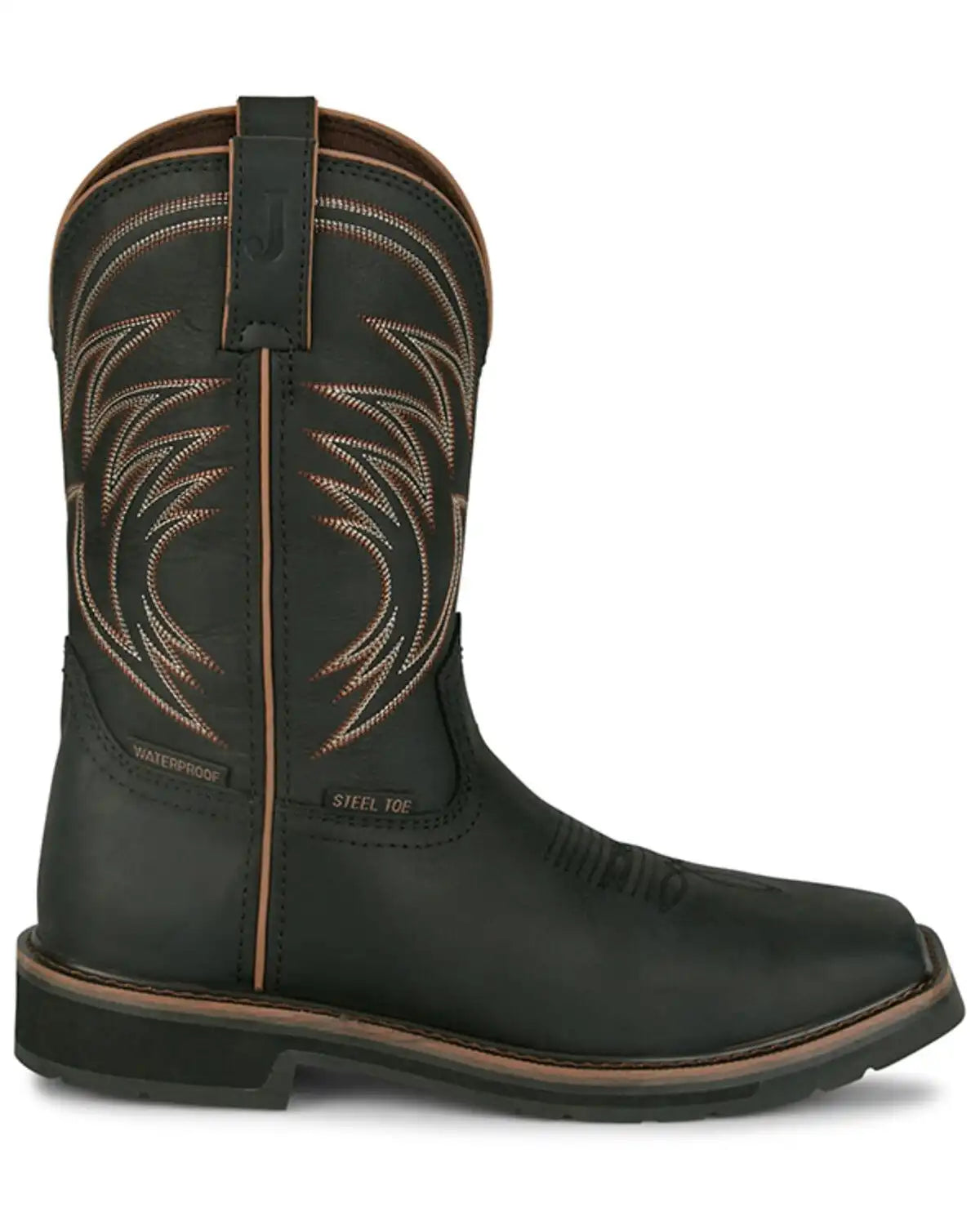Justin Men's 11" Stampede Widowmaker Waterproof Pull-On Work Boots - Steel Toe