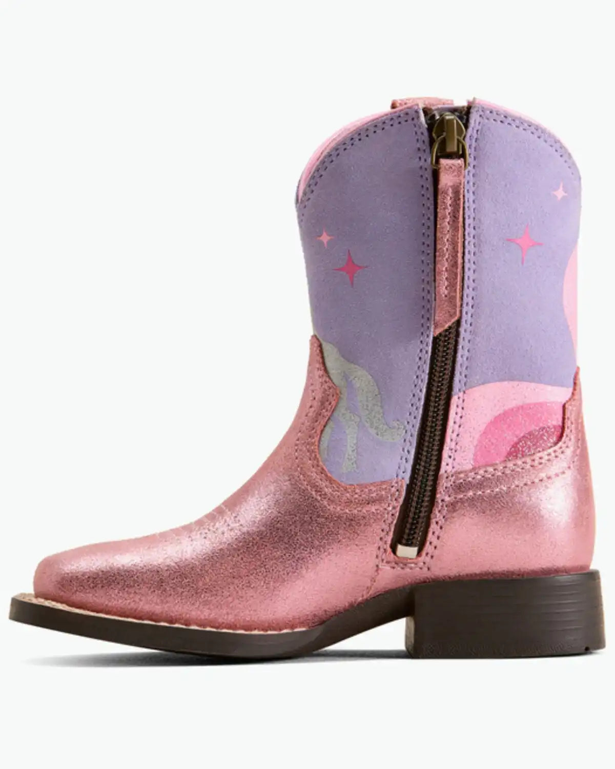 Ariat Girls' Unicorn Magic Metallic Western Boots - Broad Square Toe