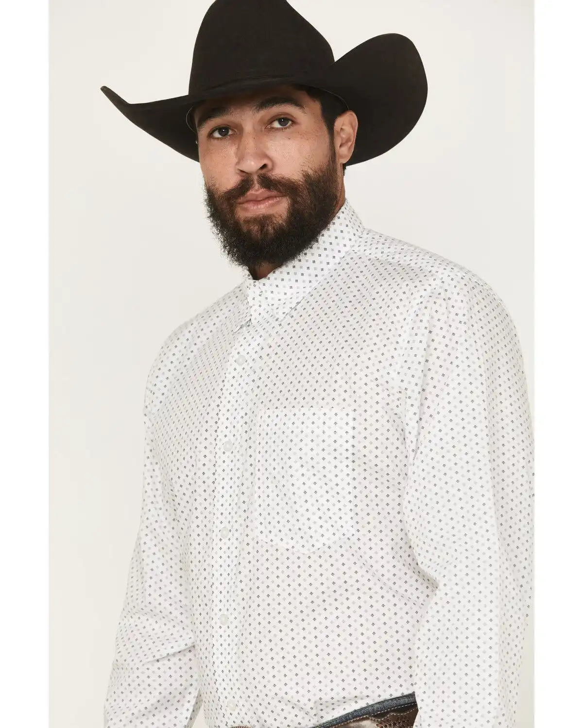 Wrangler X Cody Johnson Men's Medallion Print Long Sleeve Button-Down Western Shirt - Tall