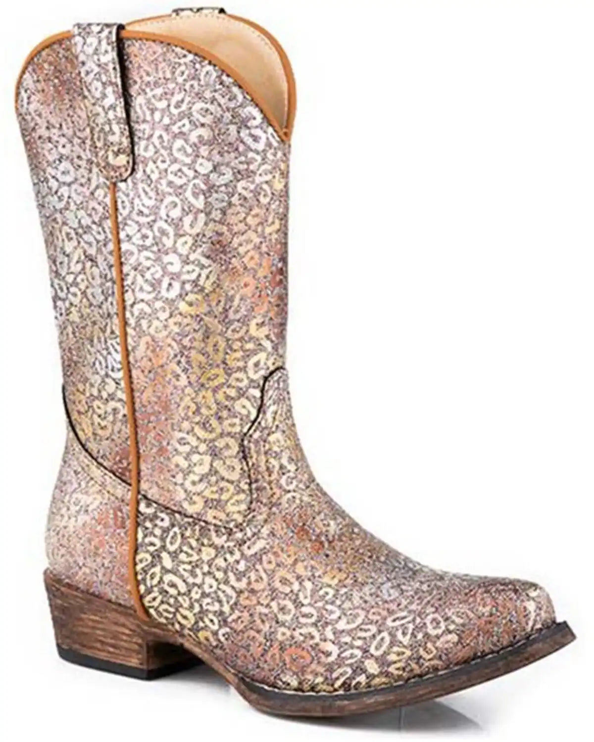 Roper Little Girls' Riley Leopard Western Boots - Snip Toe