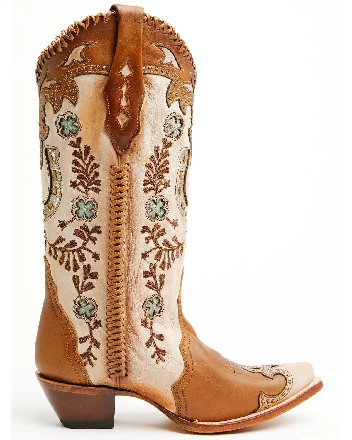 Corral Women's Honey Horseshoe Overlay Western Boots - Snip Toe