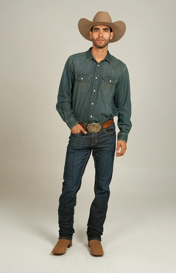 Cody James Men's Night Hawk Wash Jackson Slim Straight Stretch Denim Jeans