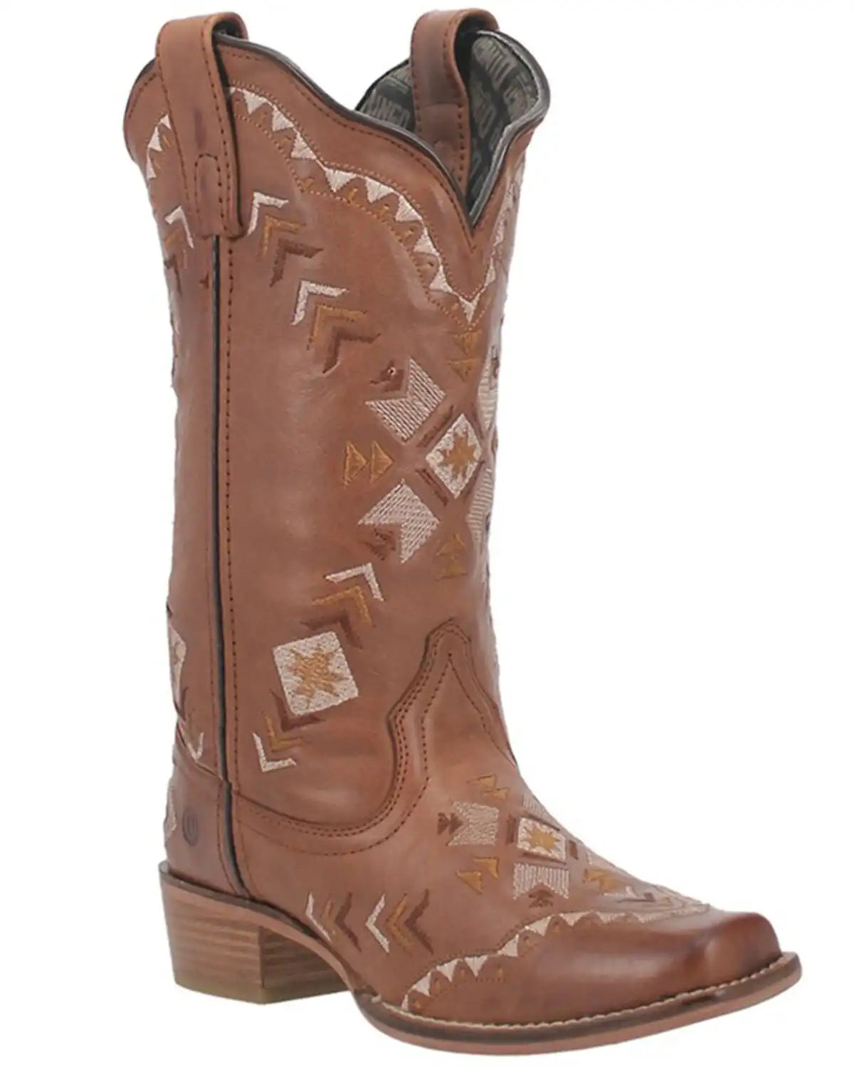 Dingo Women's Mesa Southwestern Embroidered Leather Western Boot - Square Toe