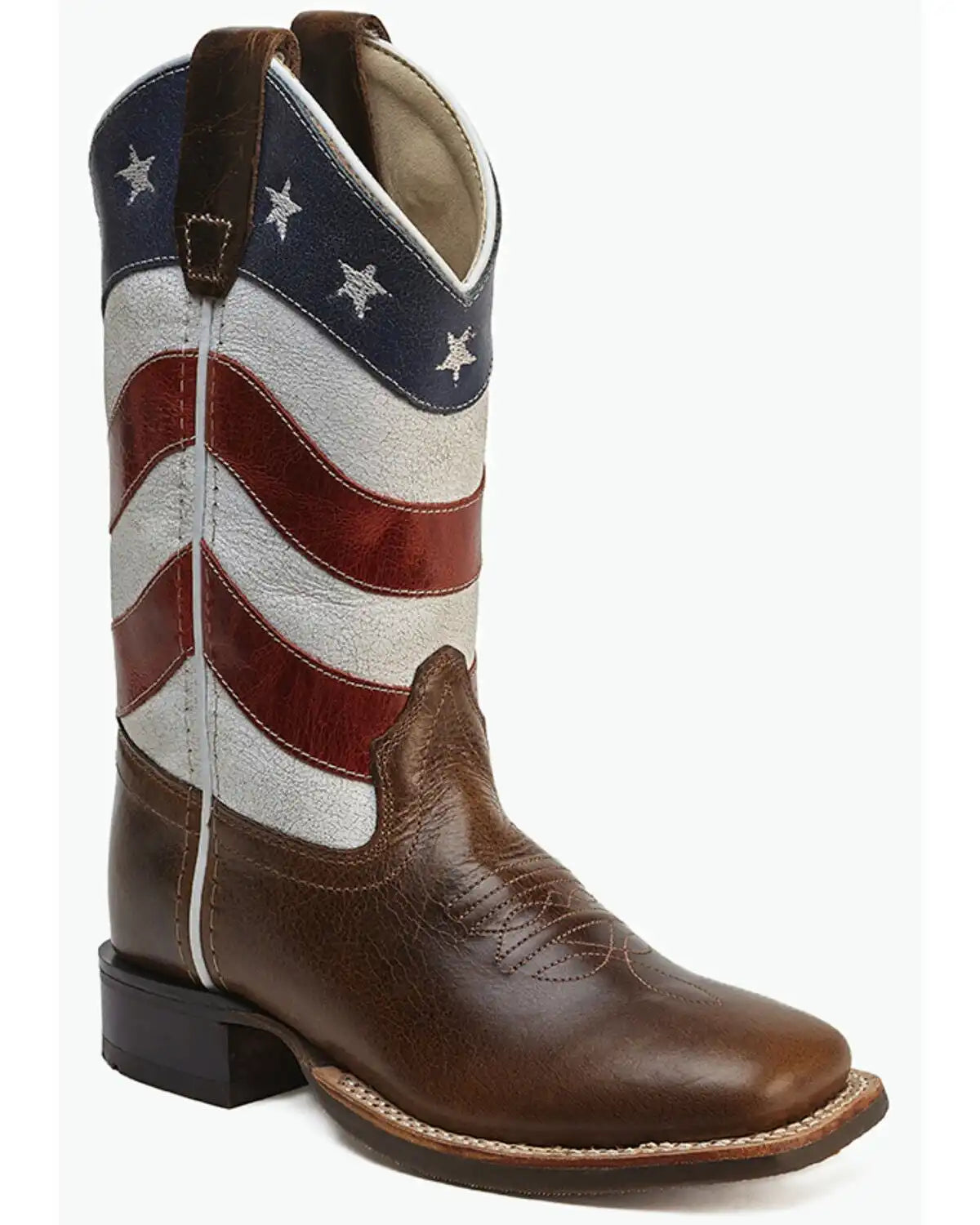 Old West Little Boys' Patriotic Western Boots - Broad Square Toe