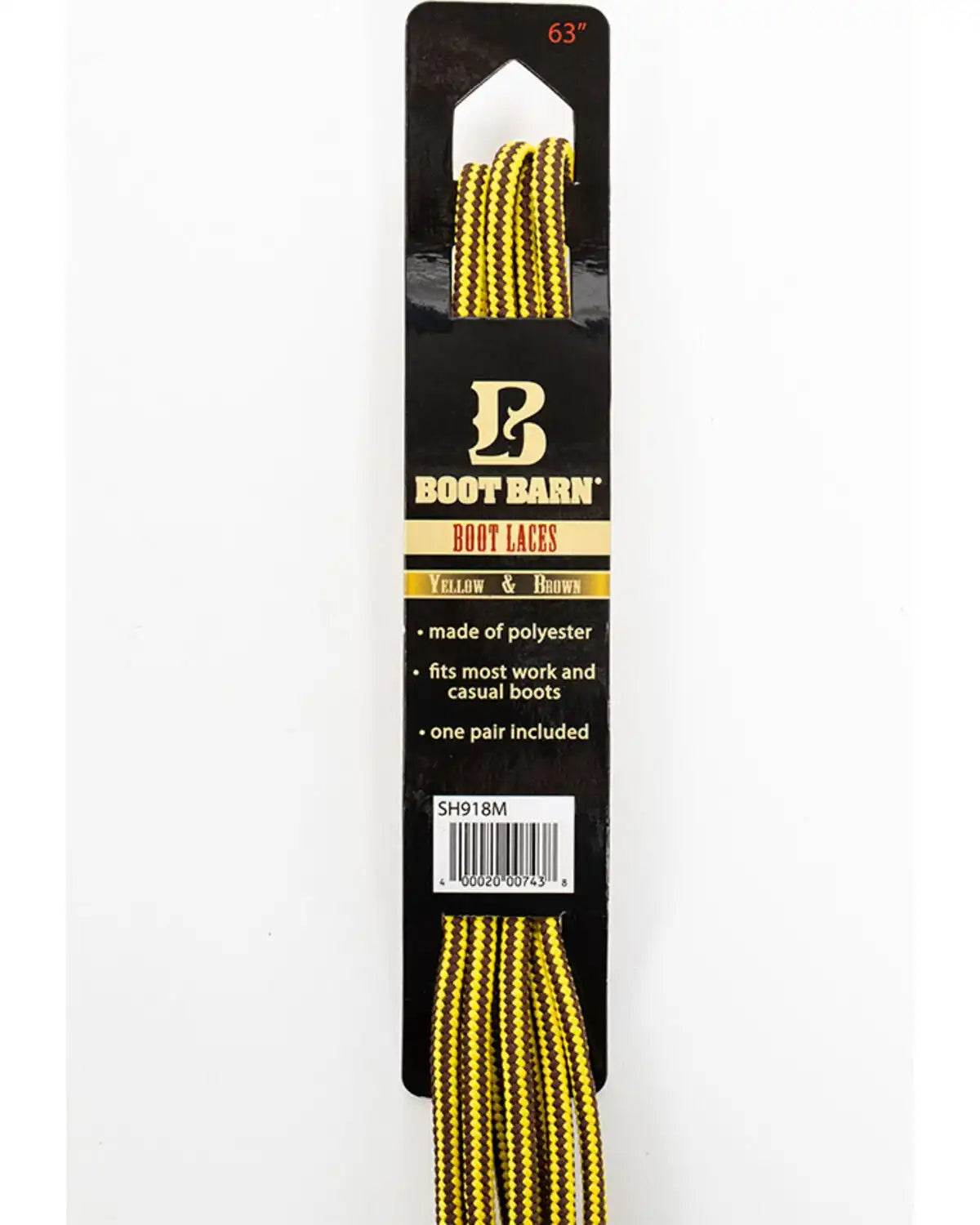 BB Ranch Yellow & Brown Boot Laces