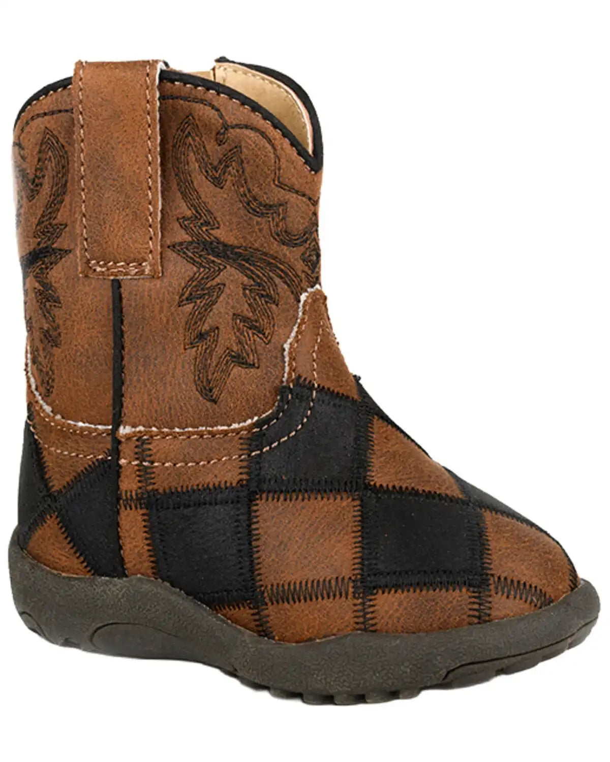 Roper Infant Boys' Cowbabies Bird Blocks Western Boots - Broad Square Toe