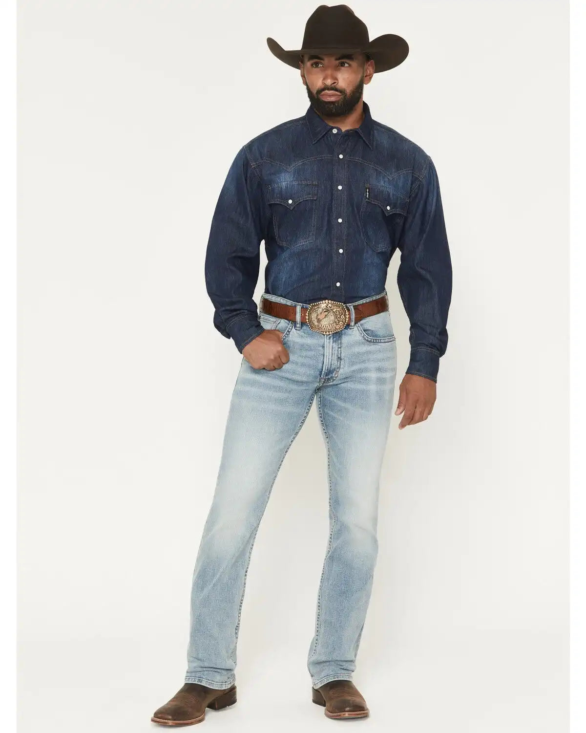 RANK 45® Men's Rider-Flex Somerset Wash Ambush Slim Straight Performance Stretch Denim Jeans
