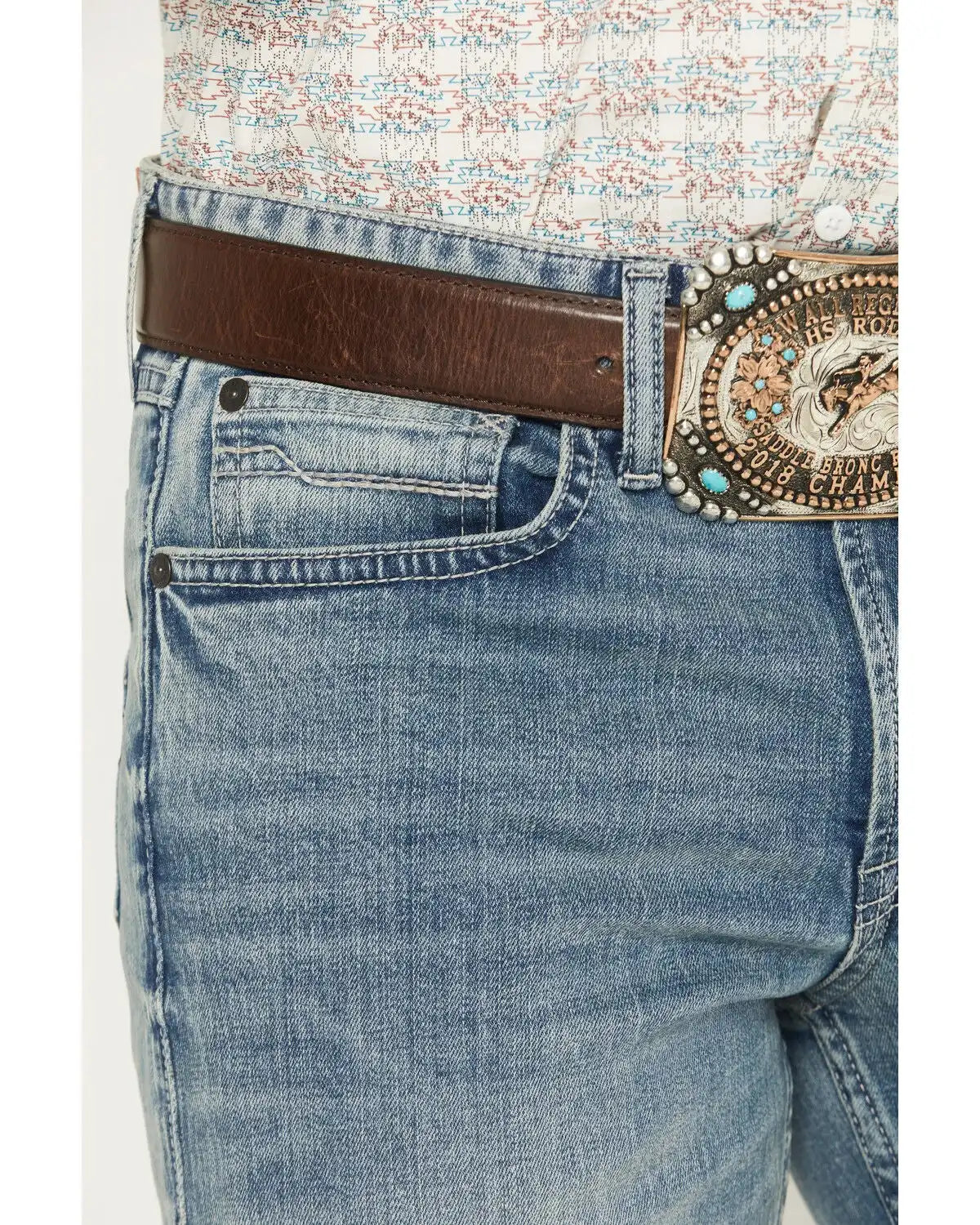 RANK 45® Men's Striker Light Wash Relaxed Bootcut Stretch Denim Jeans