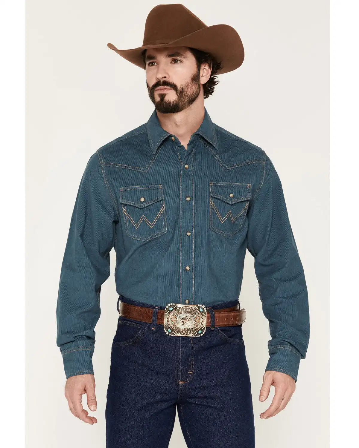 Wrangler Retro Men's Corduroy Solid Long Sleeve Snap Western Shirt - Tall