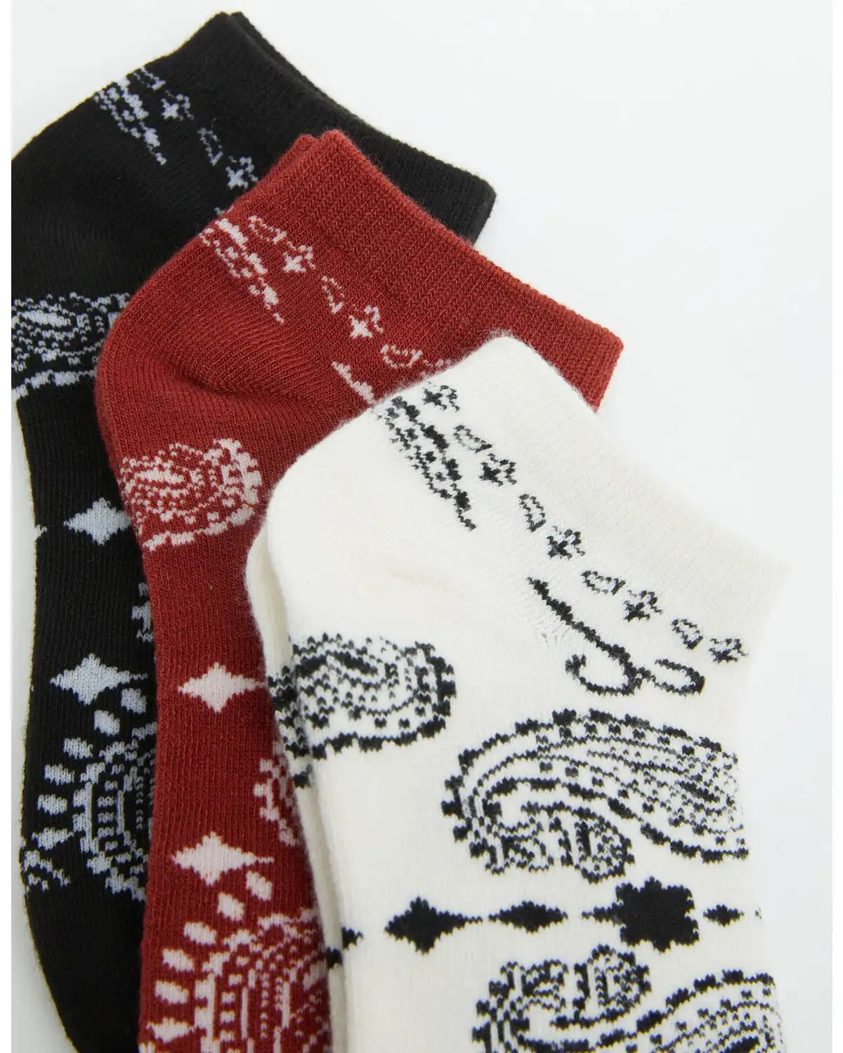 Boot Barn Women's Honor Bandana Print No Show Socks - 3 Pack