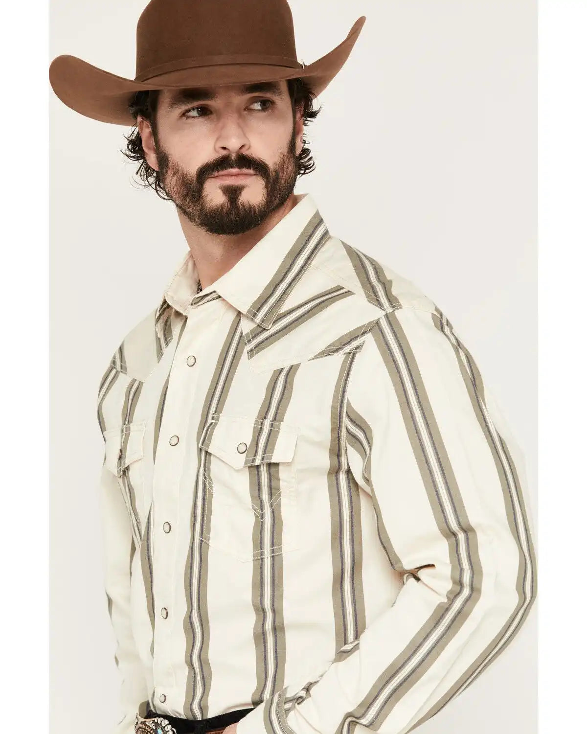 Wrangler Retro Men's Premium Striped Long Sleeve Snap Western Shirt - Tall