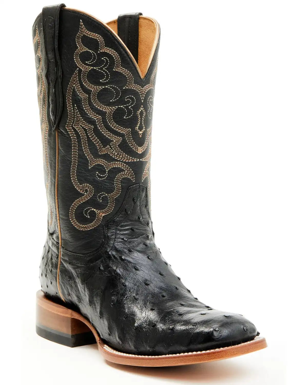 Shyanne Women's Kacie Exotic Ostrich Western Boots - Broad Square Toe