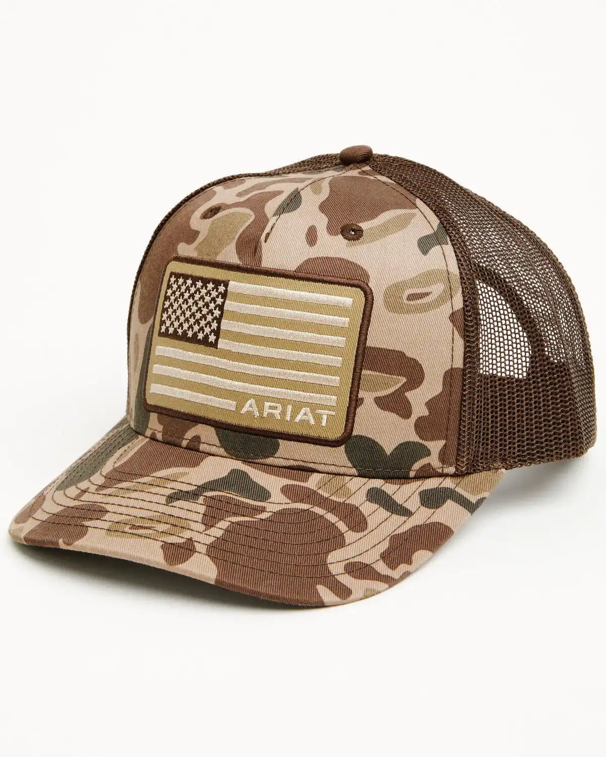 Ariat Men's Camo American Flag Patch Ball Cap