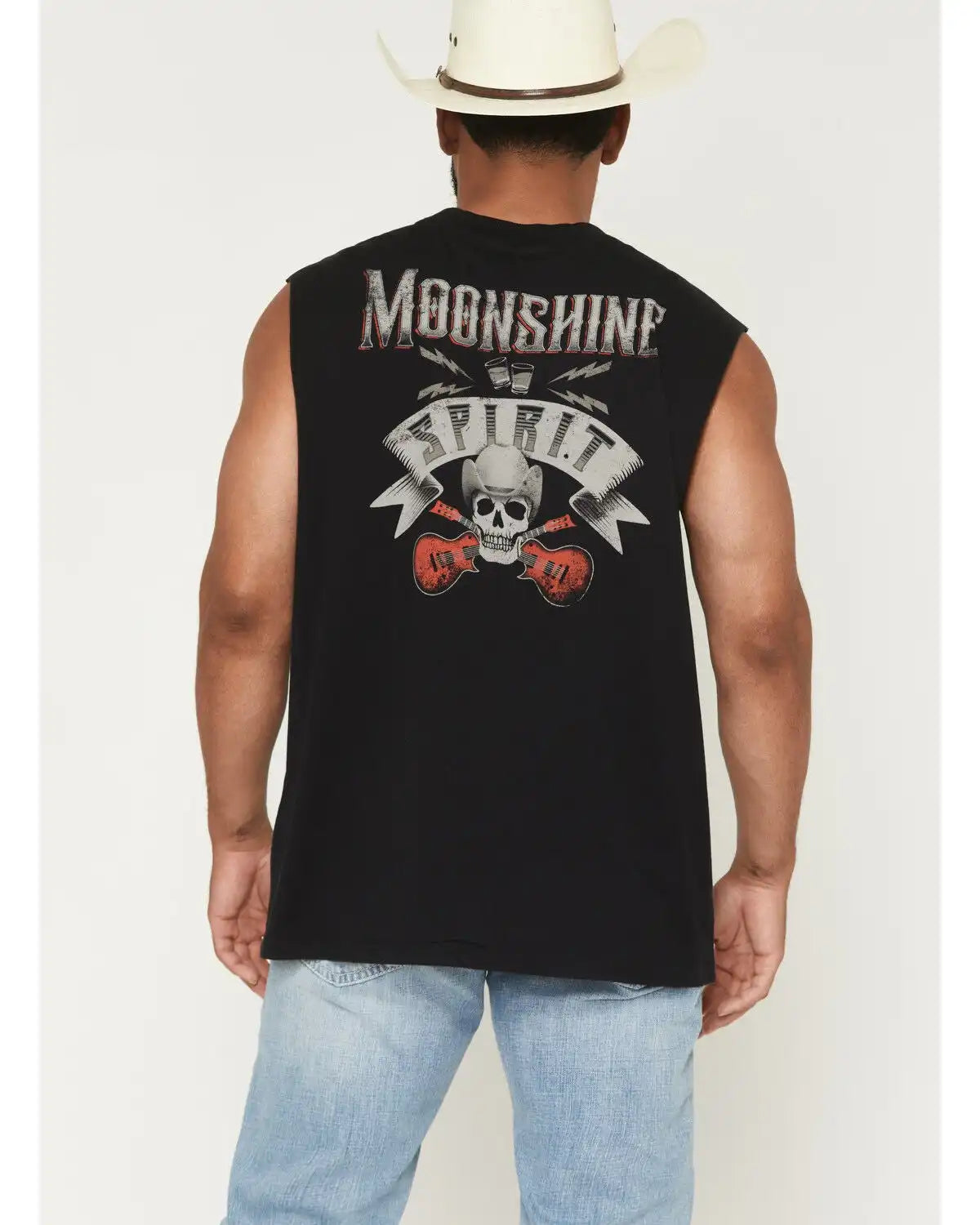 Moonshine Spirit® Men's Guitar Skull Muscle Tank