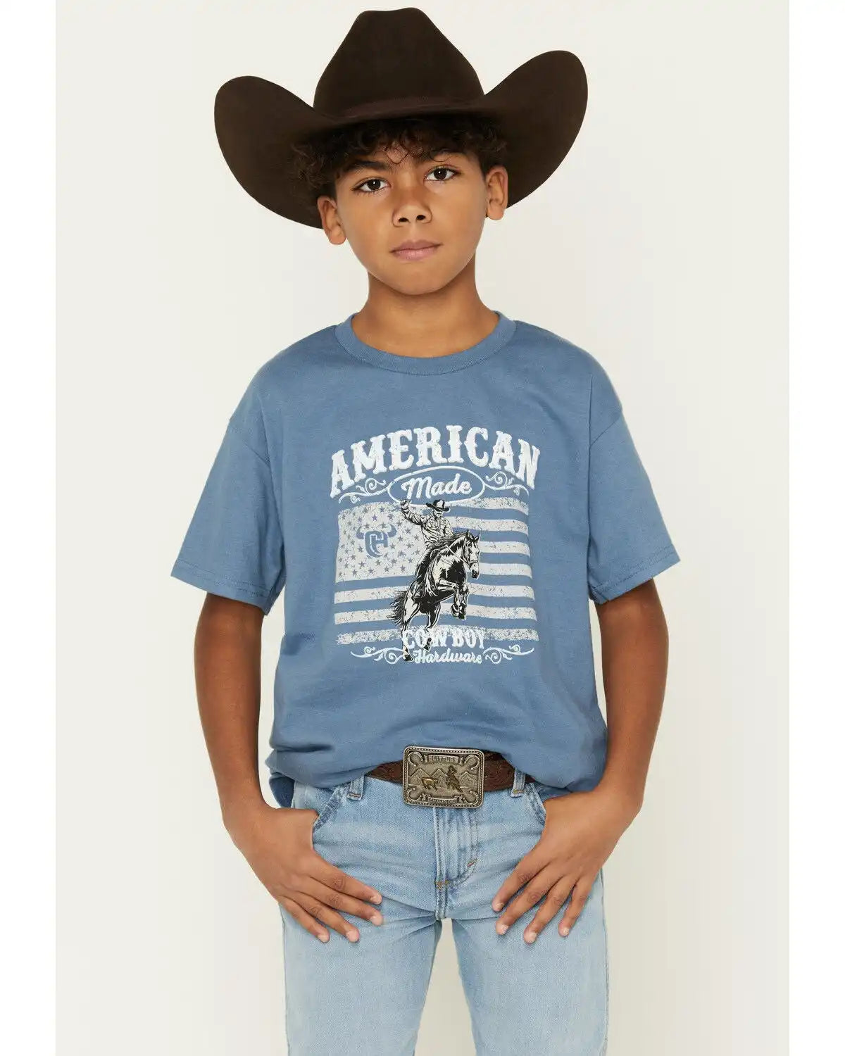 Cowboy Hardware Boys' American Made Short Sleeve Graphic T-Shirt