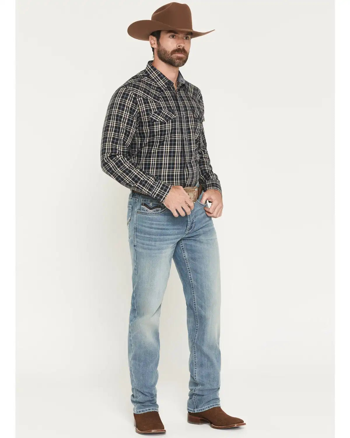 Cody James Men's Rowdy Wash Jackson Slim Straight Stretch Denim Jeans