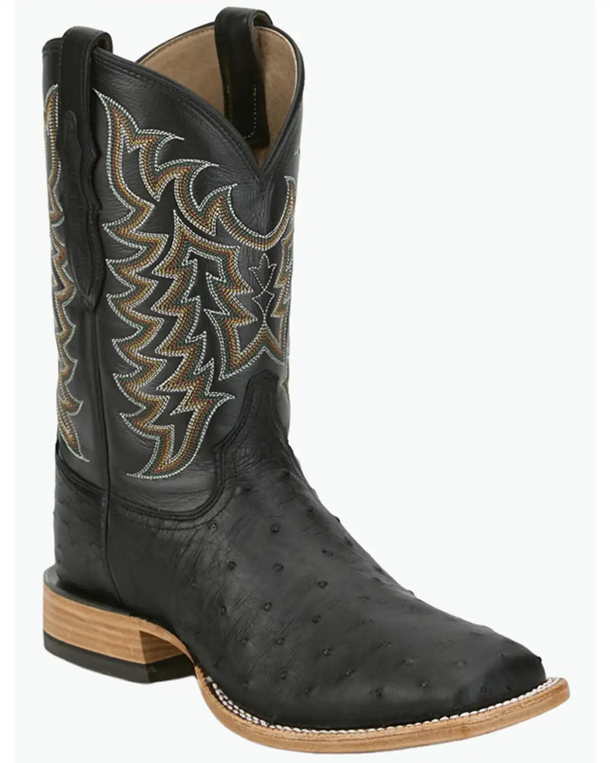 Tony Lama Men's Exotic Full Quill Ostrich Heritage Juan Western Boots - Broad Square Toe