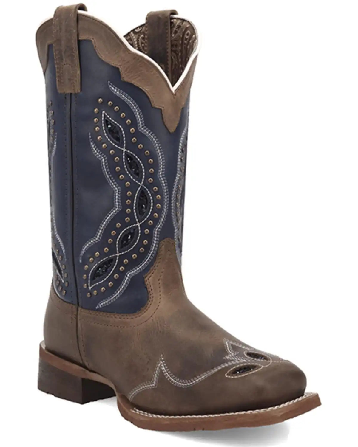 Laredo Women's Dragon Fly Embellished Western Boots - Broad Square Toe