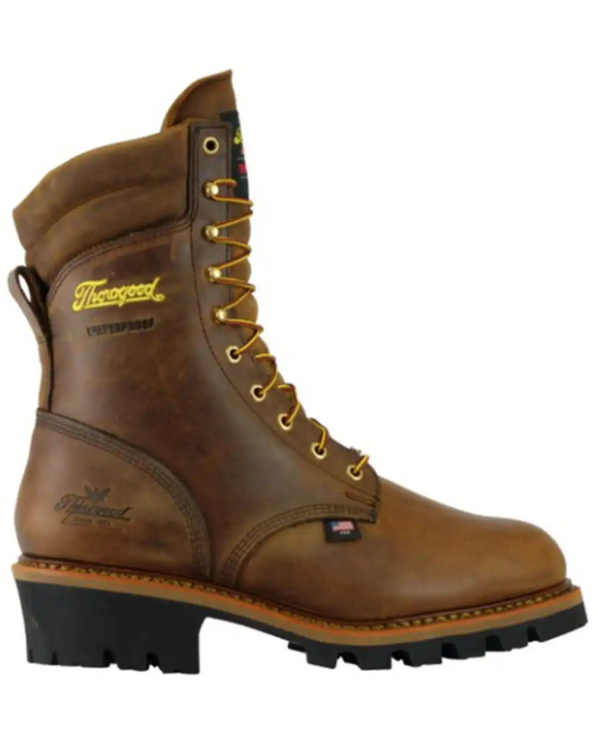 Thorogood Men's 9" USA Waterproof Insulated Logger Work Boots - Steel Toe