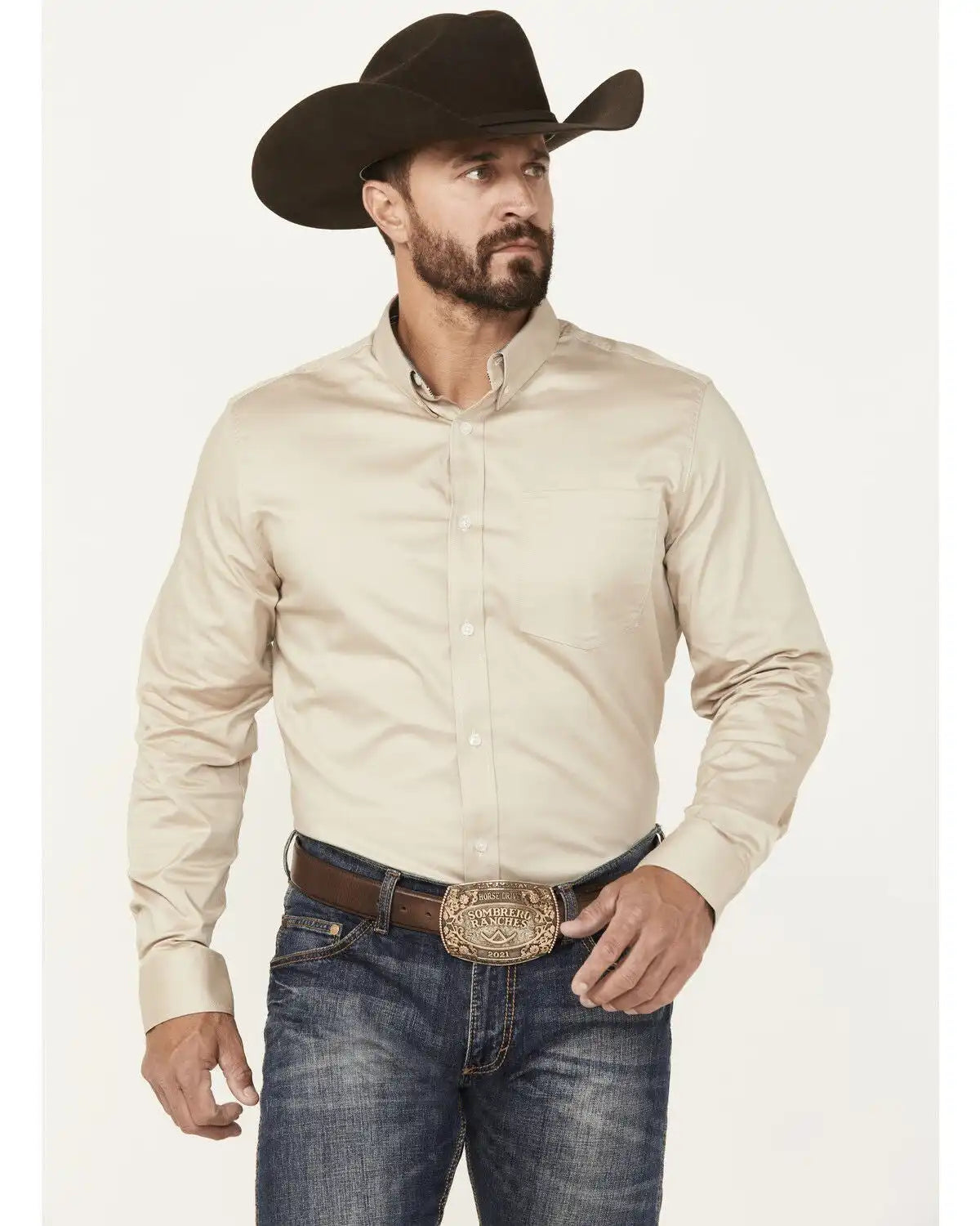 Cody James Men's Basic Twill Long Sleeve Button-Down Performance Western Shirt - Tall