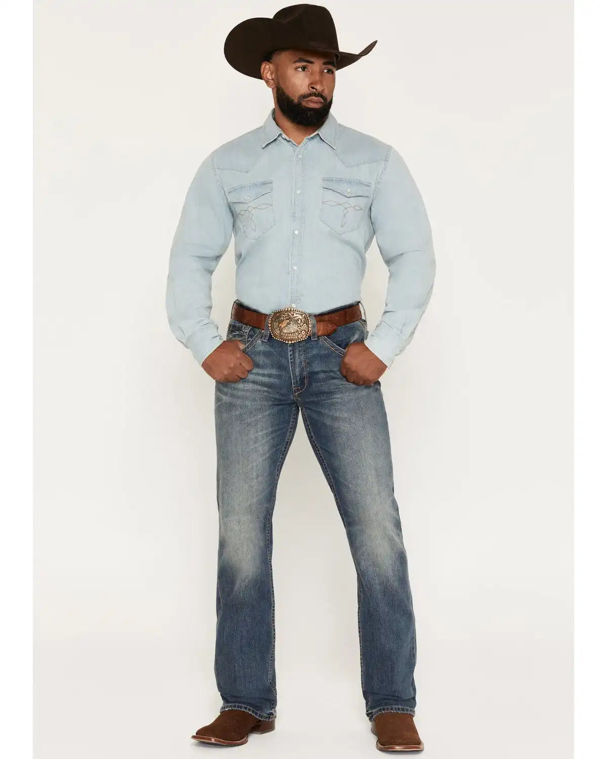 Cody James Men's Denver Wash Wyatt Slim Bootcut Stretch Denim Jeans