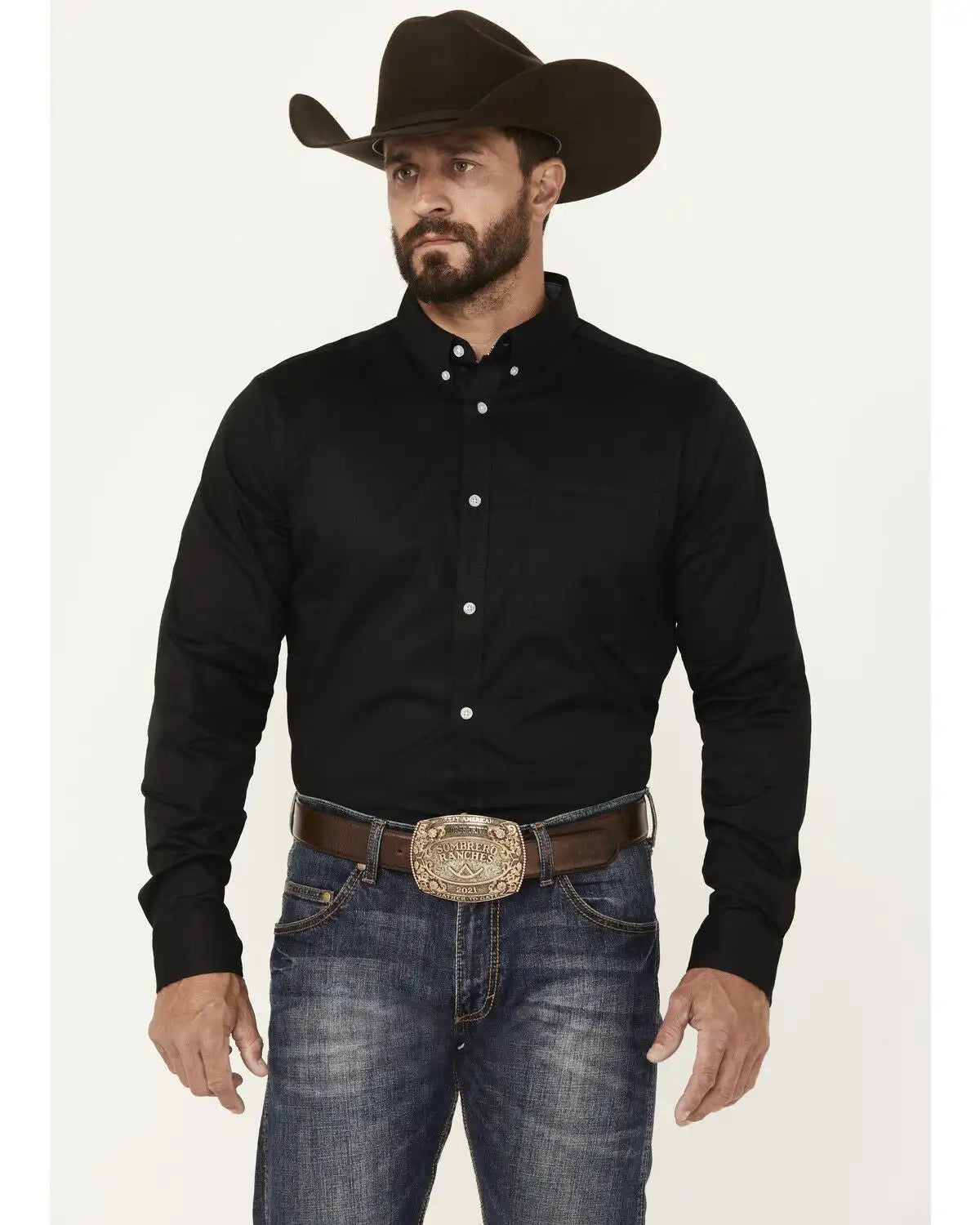 Cody James Men's Basic Twill Long Sleeve Button-Down Performance Western Shirt - Tall