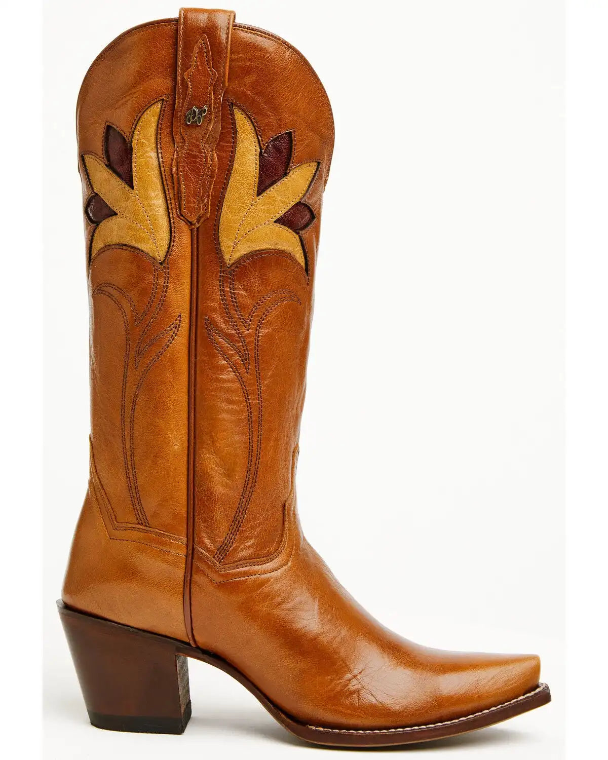 Dan Post Women's Marsala Whiskey Inlay Tall Western Boots - Snip Toe