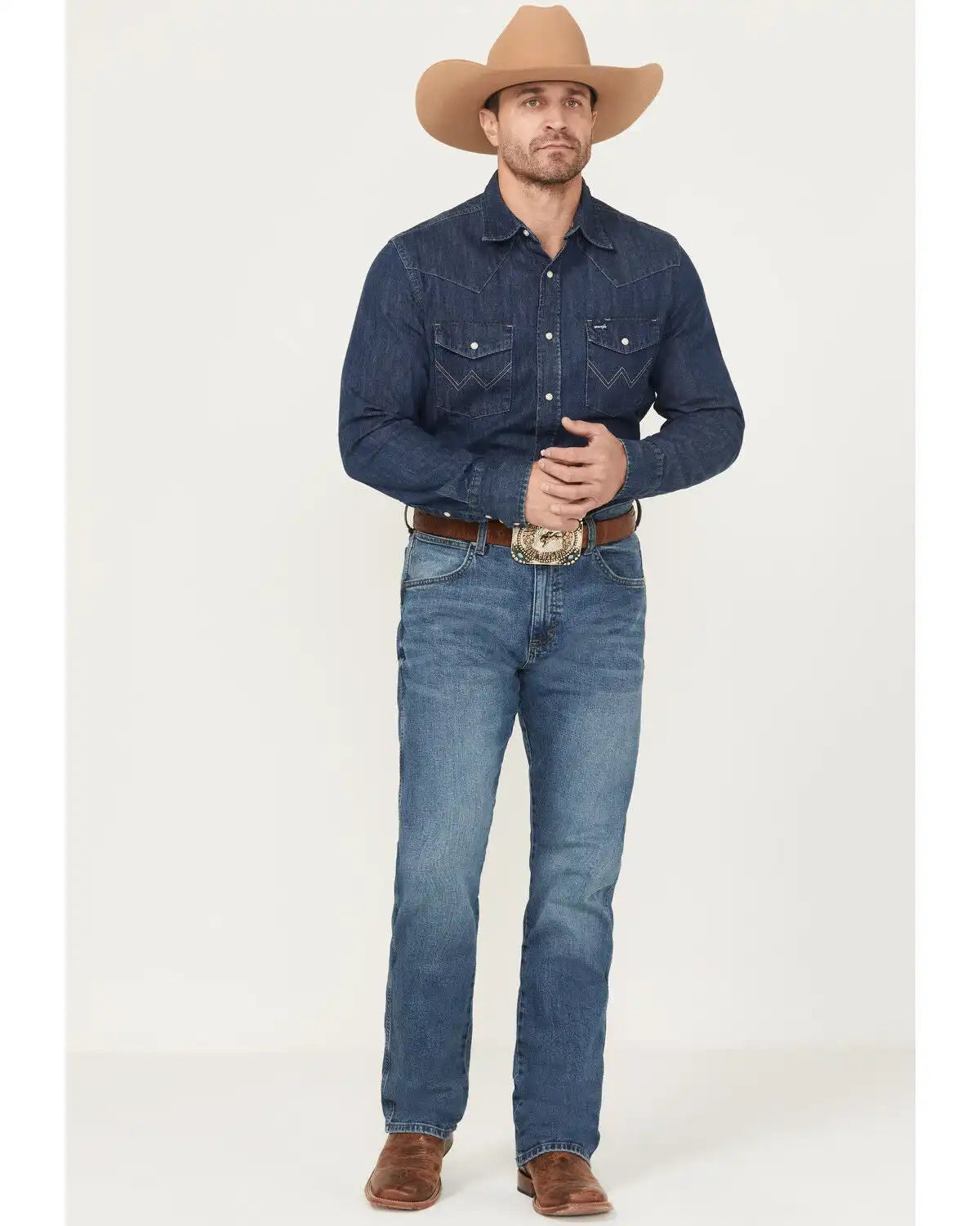 Wrangler Retro Men's 77MWZ Harris Medium Wash Slim Bootcut Stretch Denim Jeans