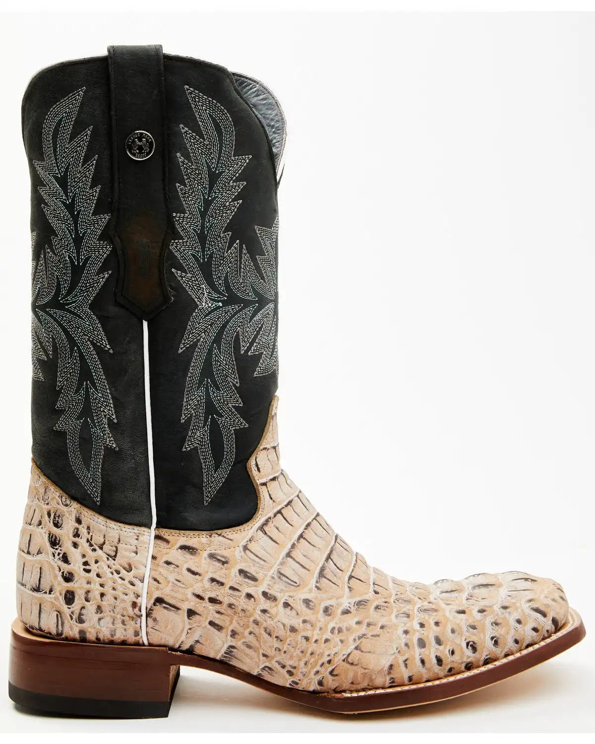 Tanner Mark Men's Caiman Print Western Boots - Broad Square Toe