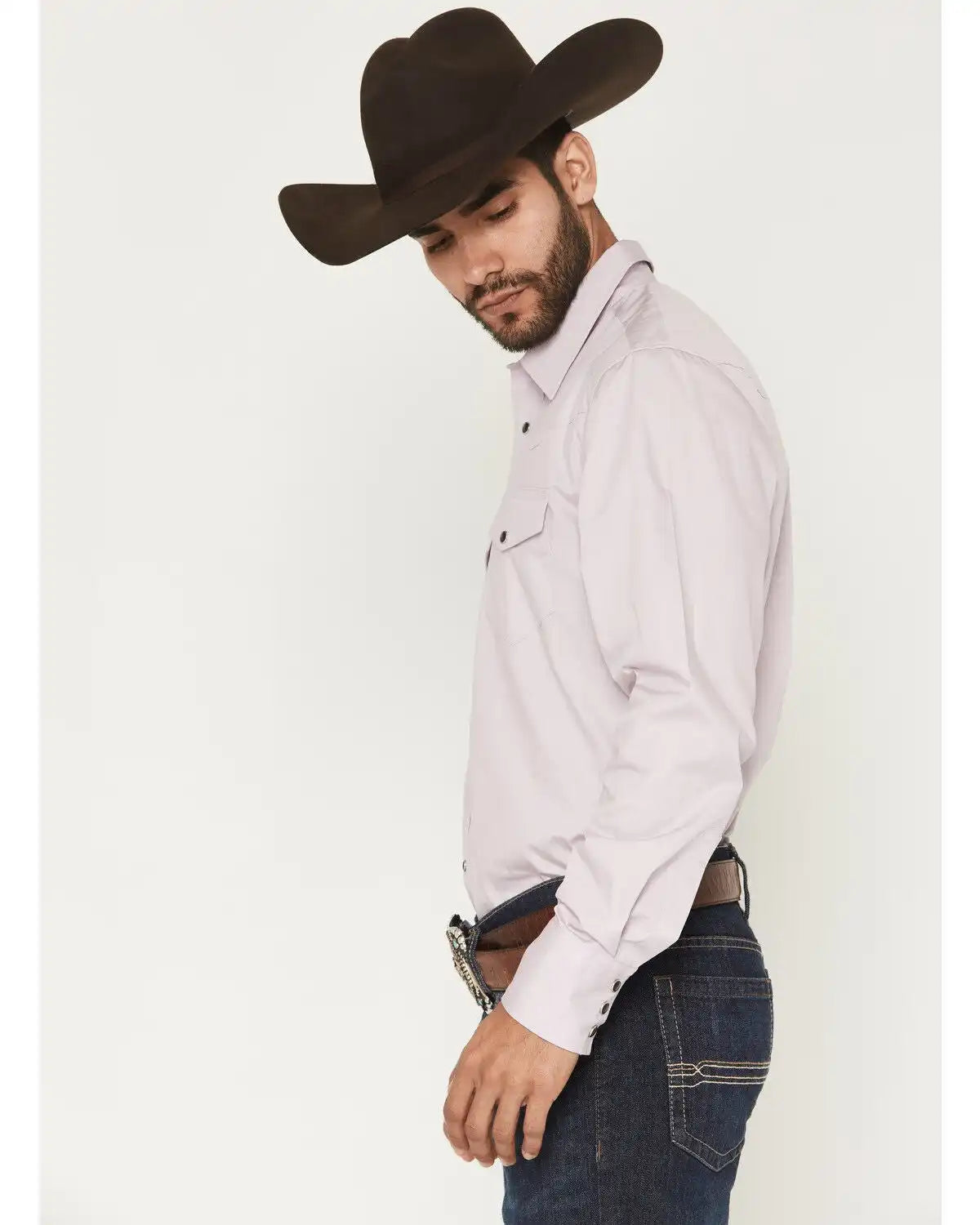 Gibson Trading Co Men's Solid Long Sleeve Snap Western Shirt