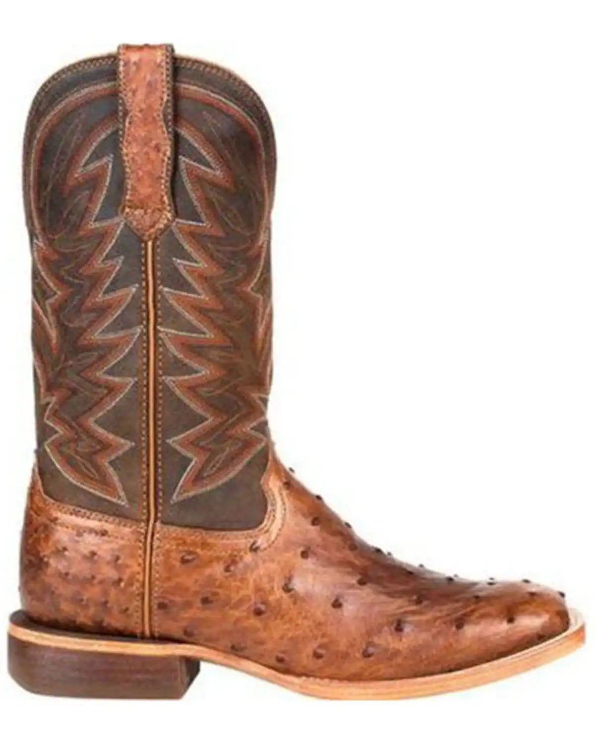 Durango Men's Wheat Brown Exotic Full-Quill Ostrich Western Boots - Square Toe