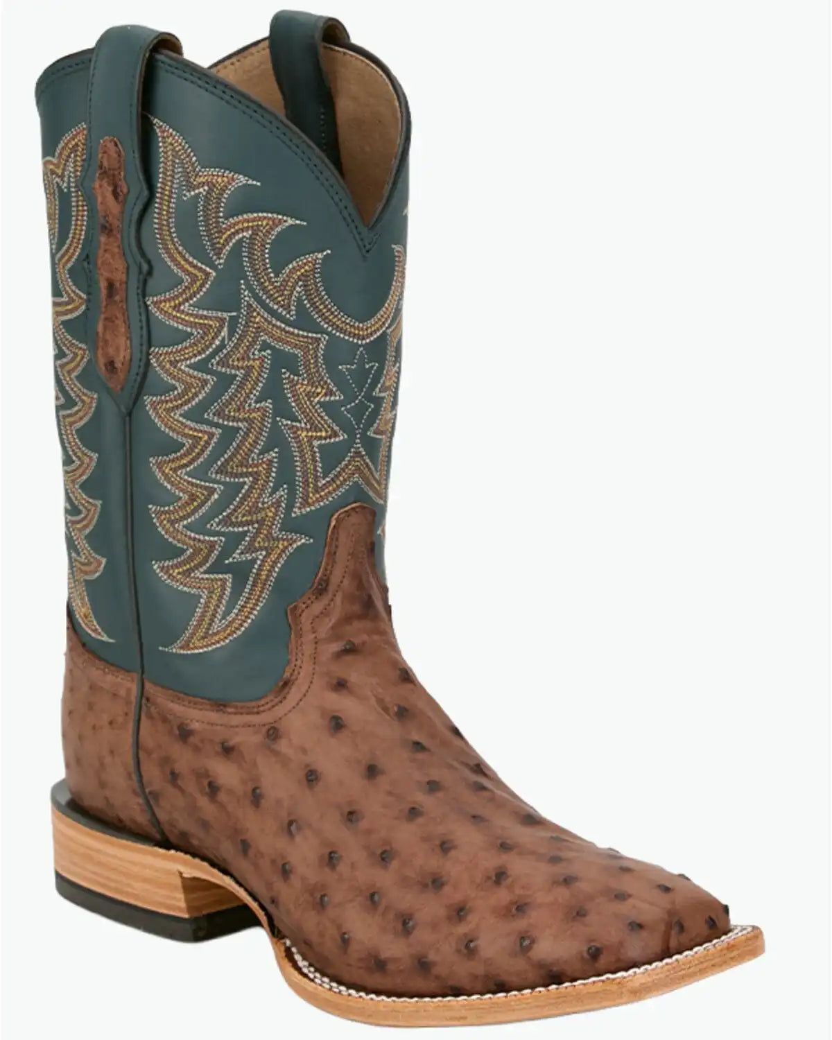 Tony Lama Men's Exotic Full Quill Ostrich Heritage Juan Western Boots - Broad Square Toe