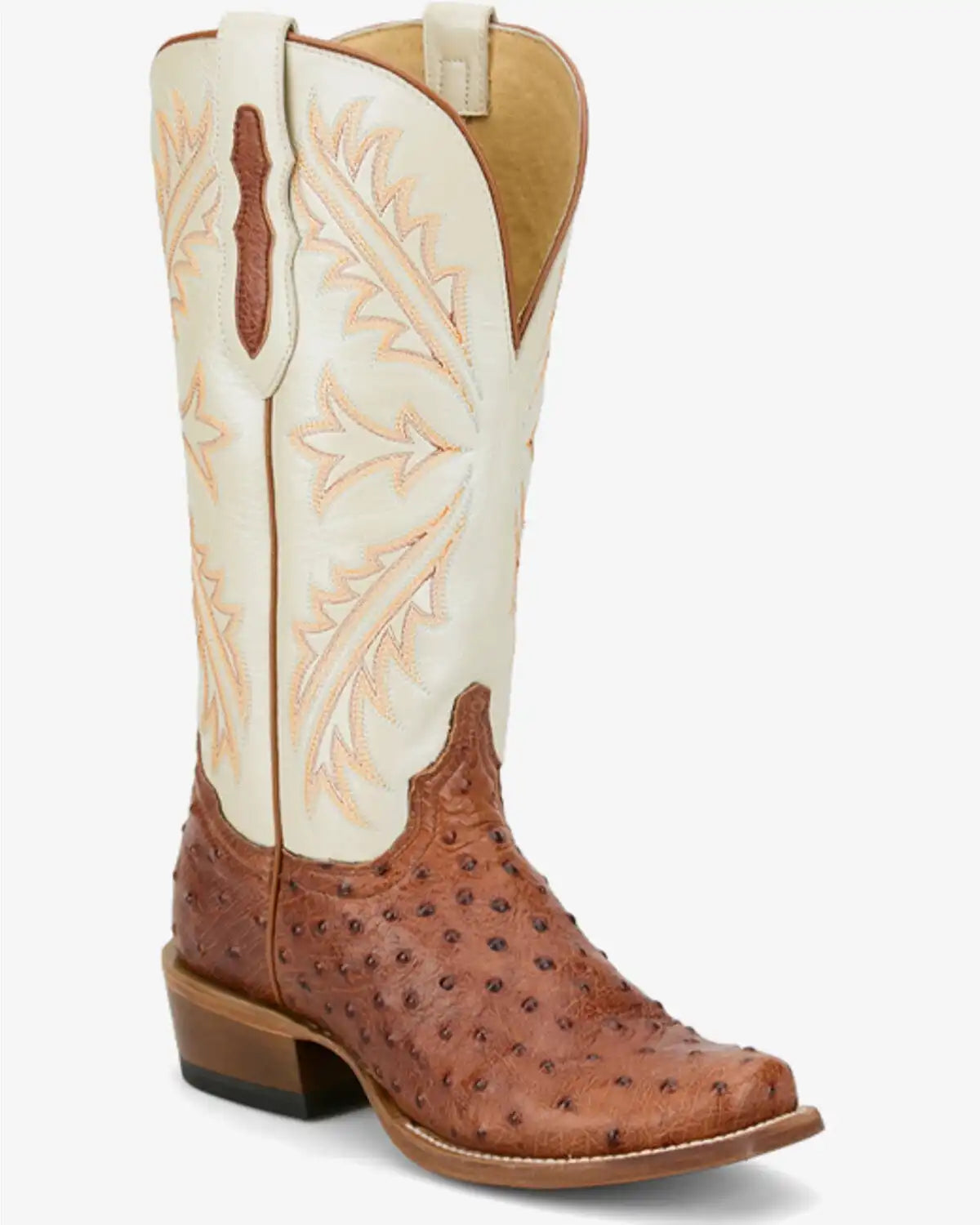 Tony Lama Women's Ranchero Exotic Ostrich Western Boots - Square Toe