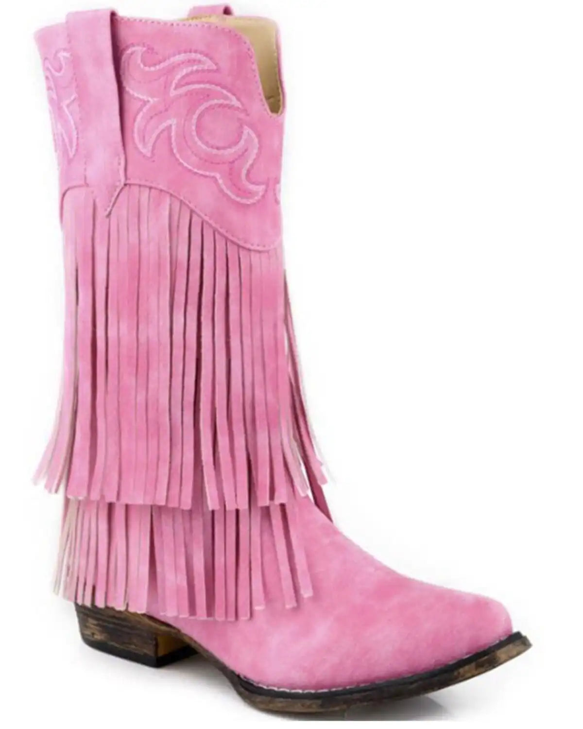 Roper Little Girls' Rickrack Fringe Western Boots - Snip Toe
