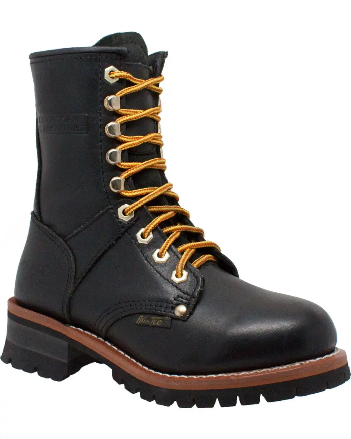 Ad Tec Women's 9" Black Leather Logger Boots - Soft Toe
