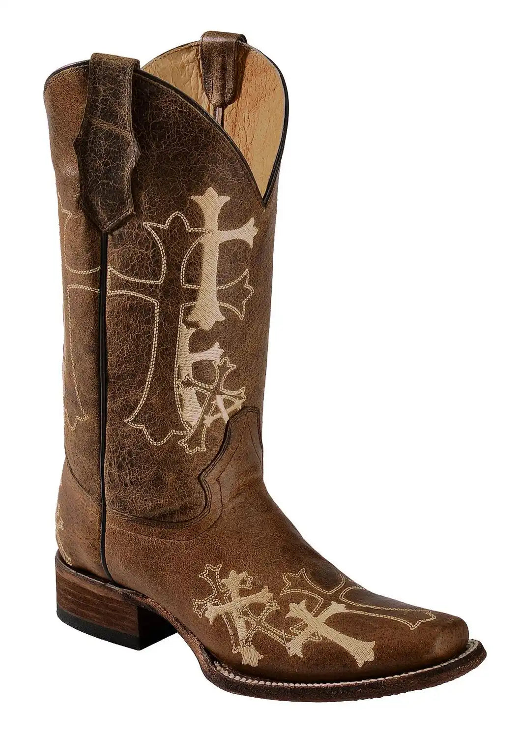 Circle G Women's Cross Embroidered Western Boots - Square Toe