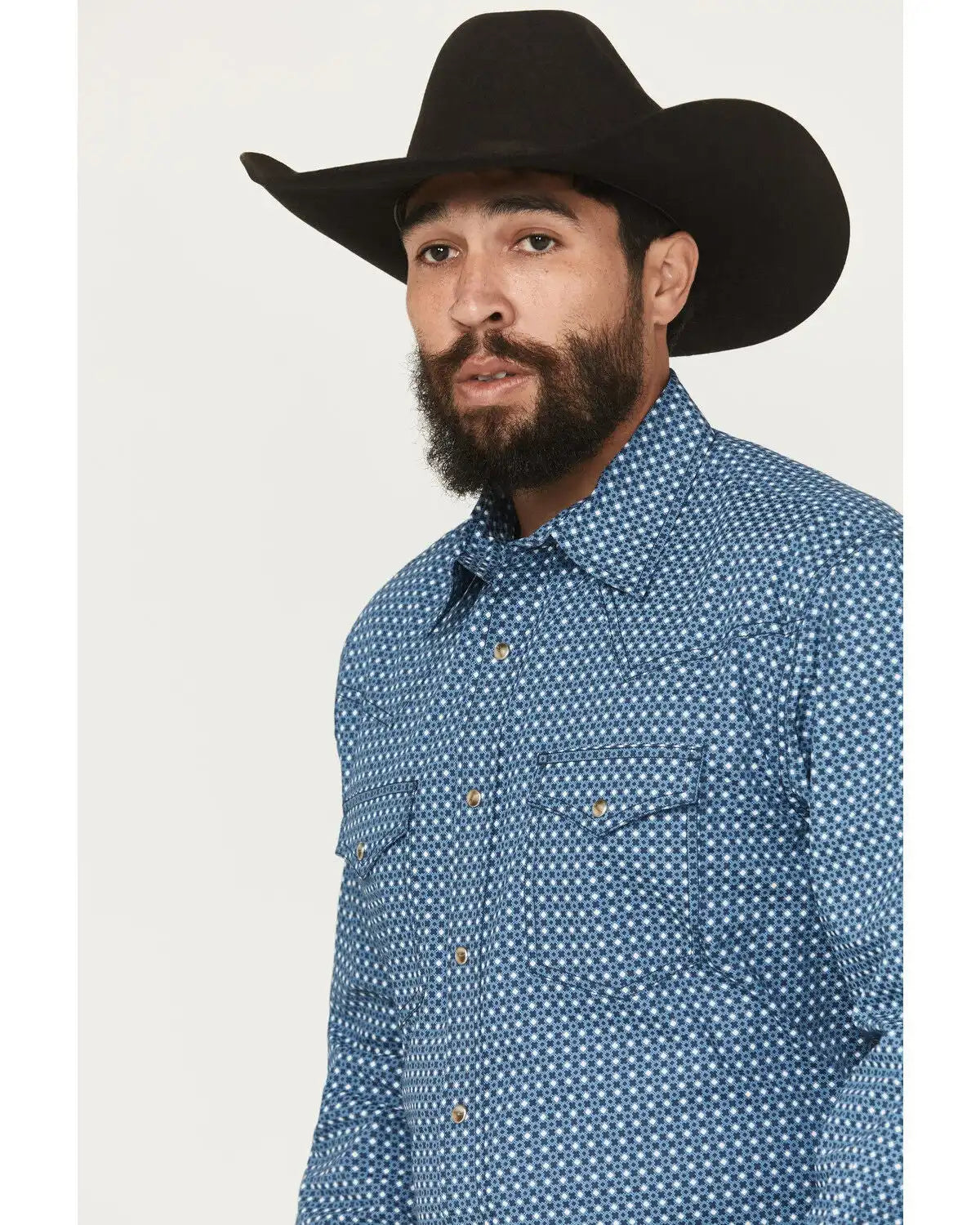 Wrangler 20X Men's Geo Print Long Sleeve Snap Stretch Western Shirt