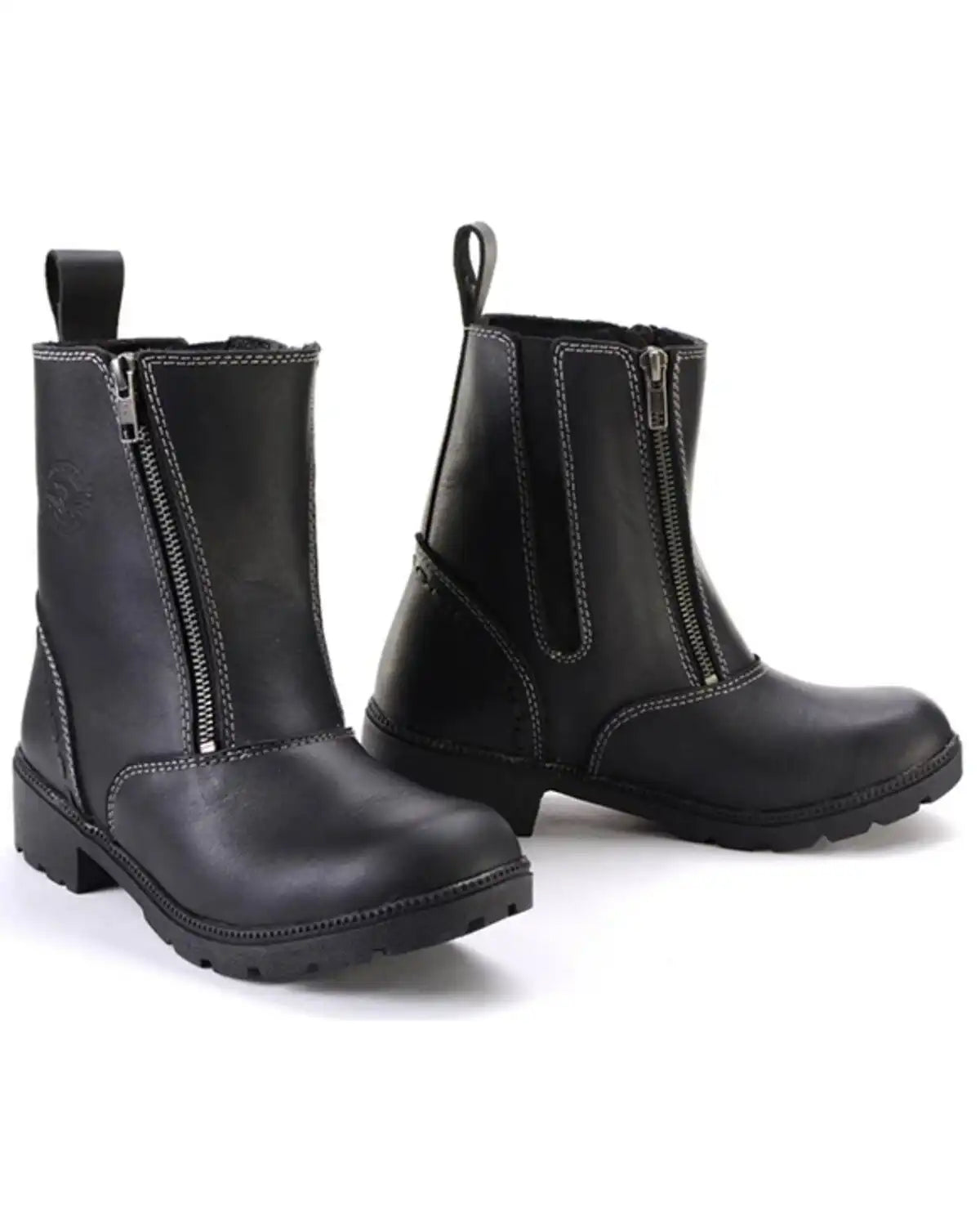 Milwaukee Leather Women's Dual Zipper Motorcycle Boots - Round Toe