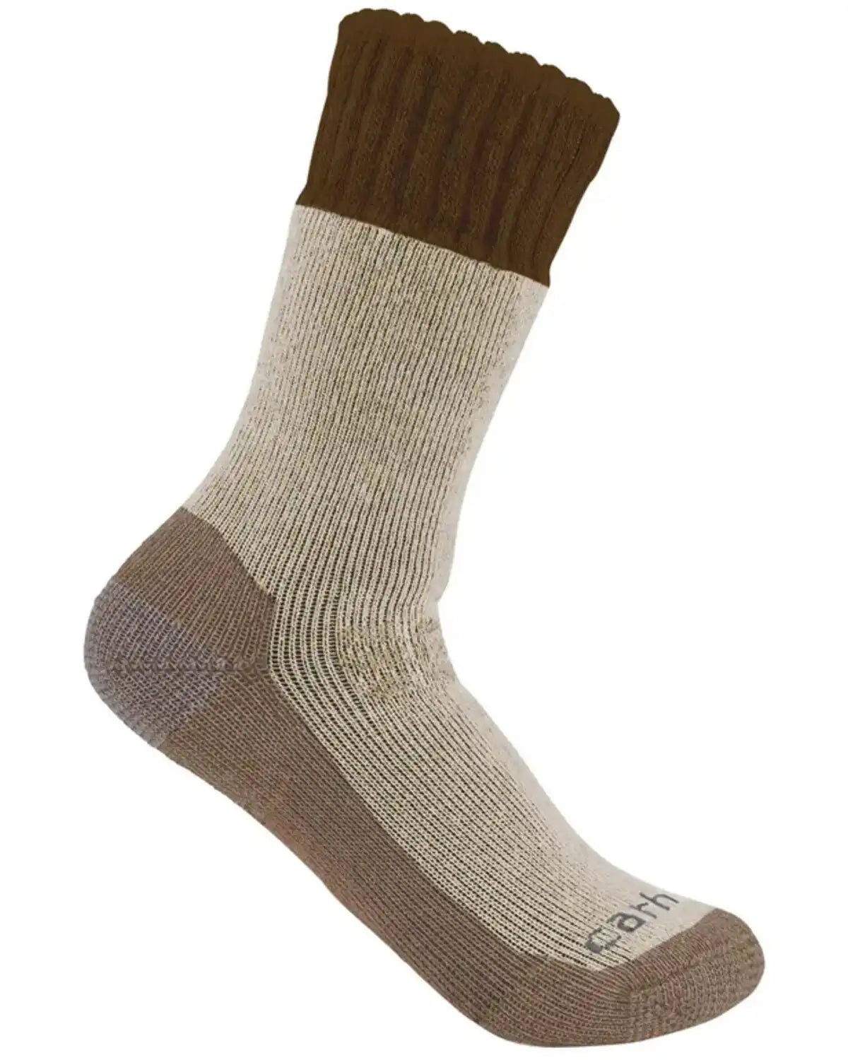 Carhartt Men's Brown Heavyweight Synthetic-Wool Blend Boot Socks