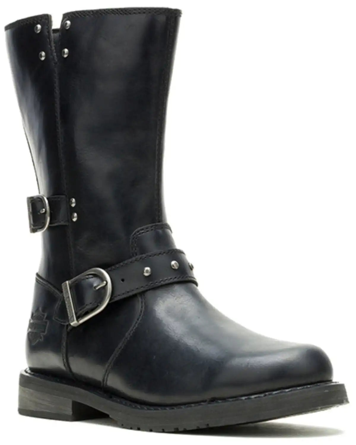Harley Davidson Women's Addie Buckle Studded Motorcycle Boots - Round Toe