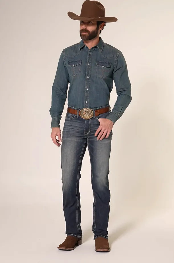 Cody James Men's Moonlight Wash Jackson Slim Straight Stretch Denim Jeans
