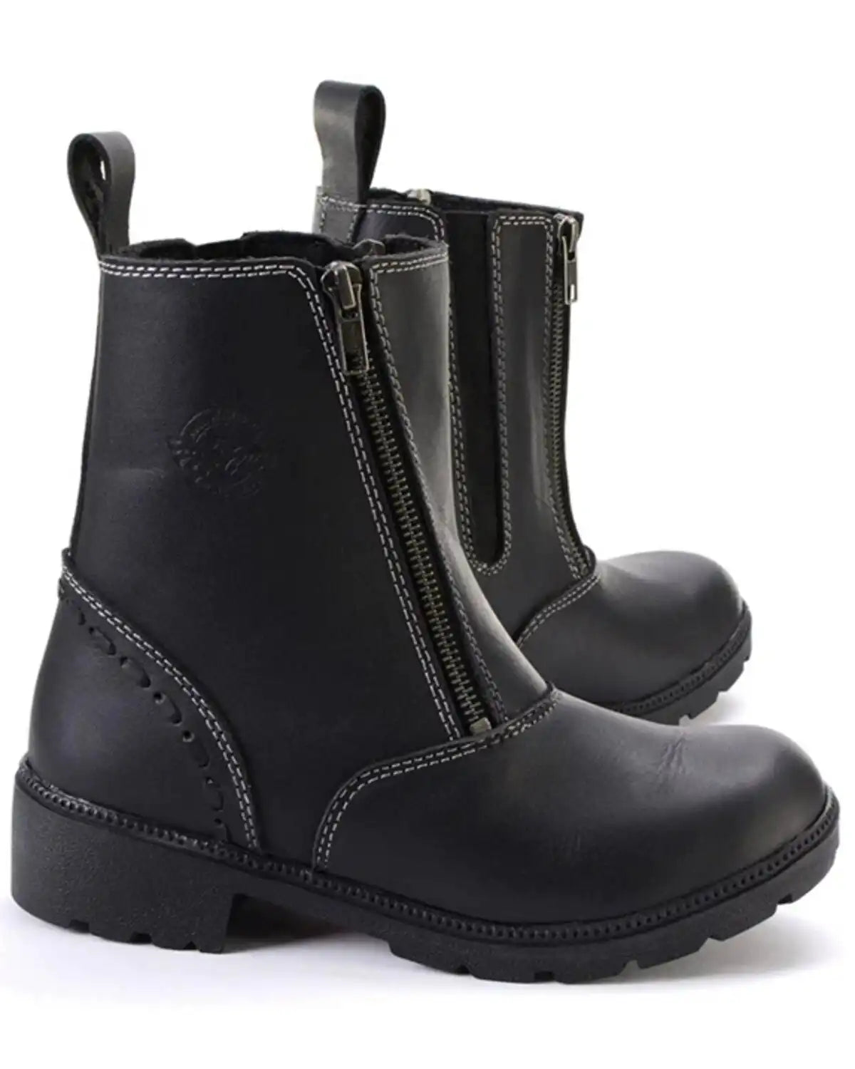 Milwaukee Leather Women's Dual Zipper Motorcycle Boots - Round Toe